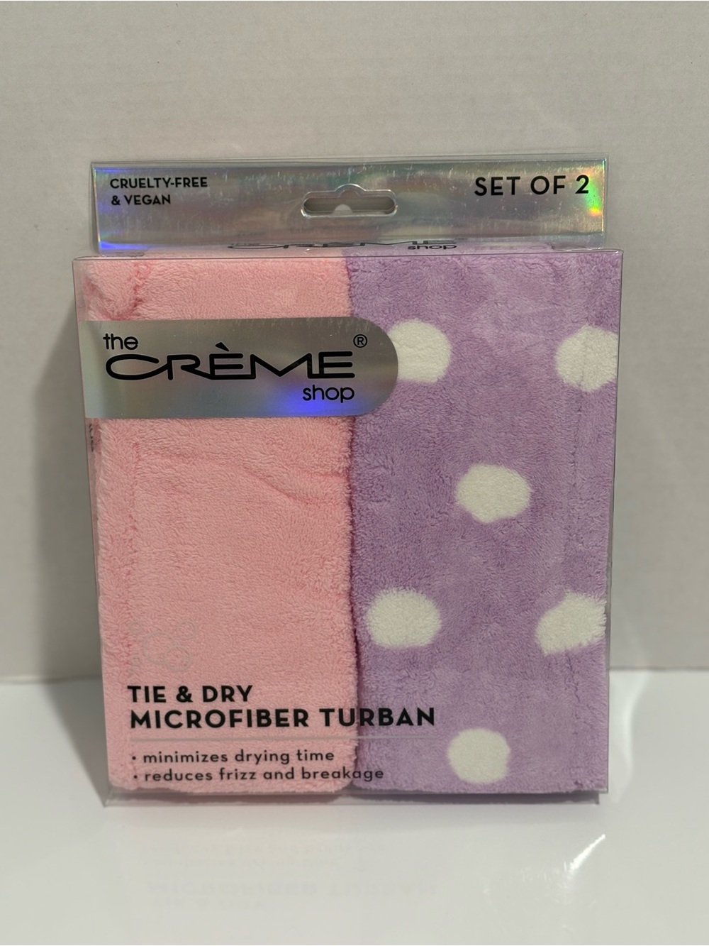 The Crème Shop Tie & Dry Microfiber Turban Set of 2 NEW